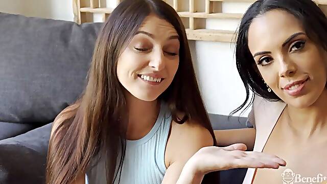 Benefit monkey: spanish babe Katrina Moreno with her Big Tits brings Katy Rose to climax