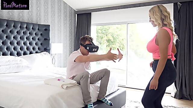Better Than A Video Game! Olivia Austin Shows Stepson Her Pussy Beats VR Pussy