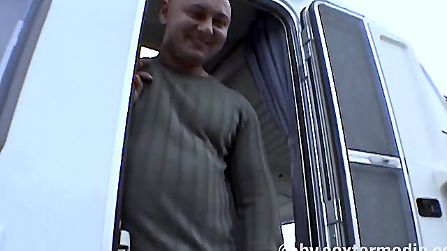 Threesome in a Swinger Mobile Until the Police Arrive