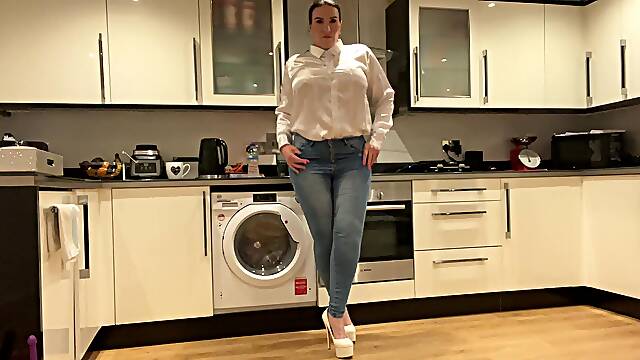 Jeans Day to Work Big Ass Satin Secretary JOI
